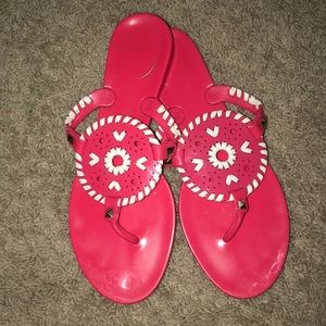Pink Jack Roger jelly sandals